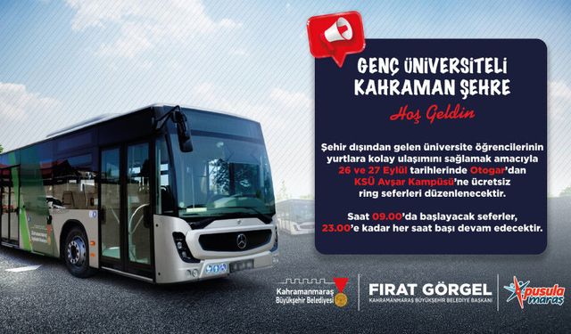 Büyükşehir’den Şehre Yeni Gelen Üniversiteliler İçin Otogardan Ücretsiz Ring Desteği