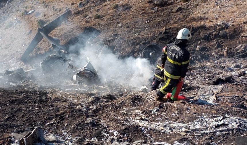 Kahramanmaraş’ta uçağın düştüğü bölgeden korkunç kareler