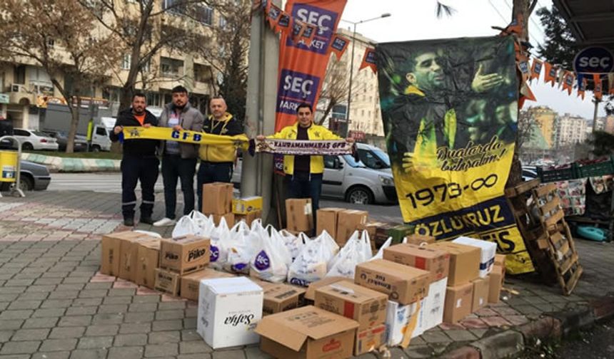 Kahramanmaraş Genç Fenerbahçelilerden ihtiyaç sahibi ailelere erzak yardımı!