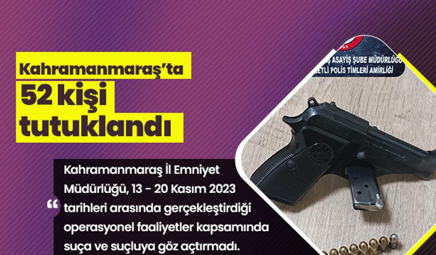 Kahramanmaraş’ta 52 kişi tutuklandı 
