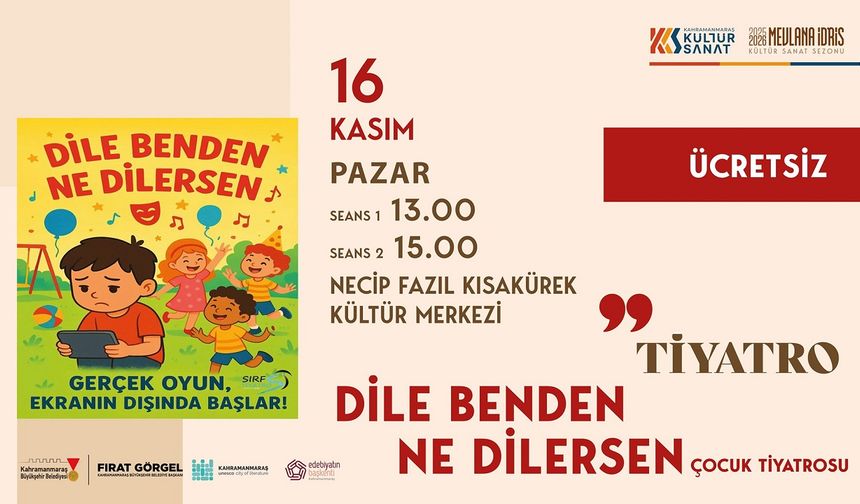 Çocuklar Pazar Günü Büyükşehir’in Tiyatrosuyla Eğlenceye Doyacak