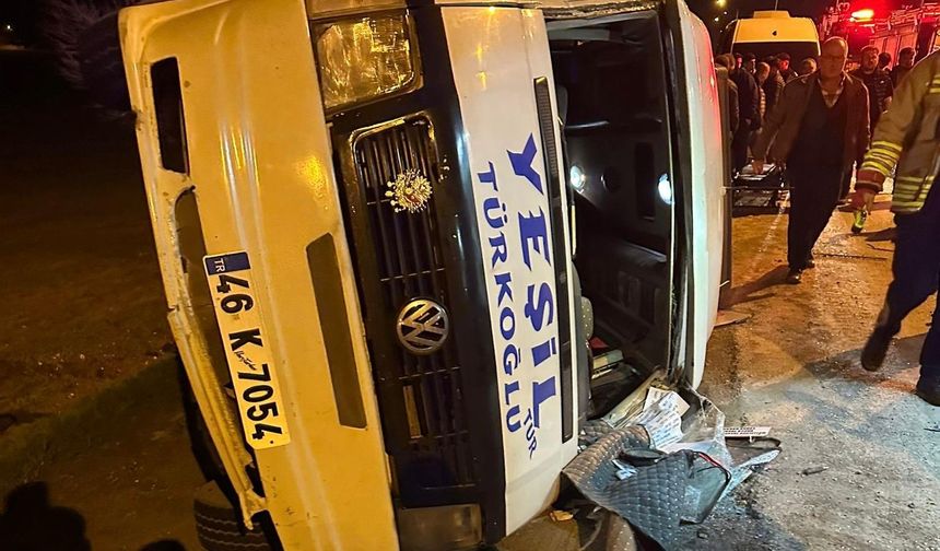 Kahramanmaraş’ta servis kazası: 10 kişi yaralandı