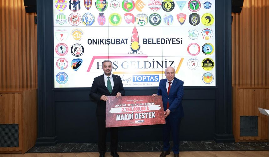 Başkan Toptaş’tan Amatör Spora 2 milyon 750 bin TL destek