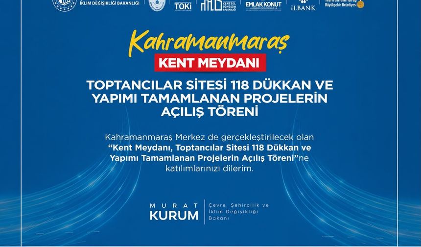 Kahramanmaraş'ta 5 dev yatırım için toplu açılış günü! Bakan Murat Kurum kente geliyor