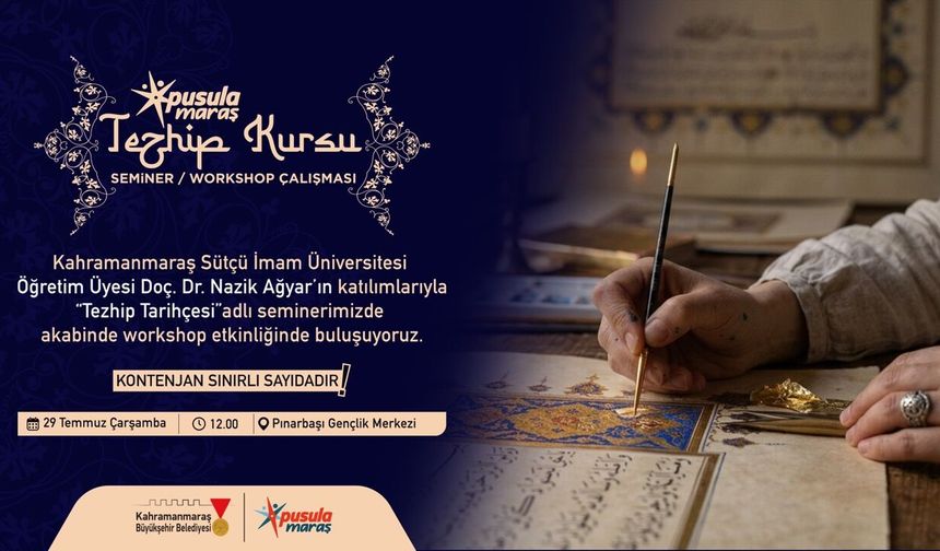 Pusula Maraş'tan gençlere geleneksel sanat atölyesi