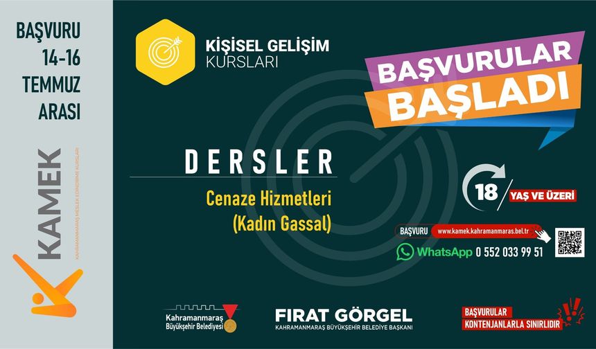 Kahramanmaraş Belediyesi'nden kadınlara gassallık eğitimi: Başvurular başladı!