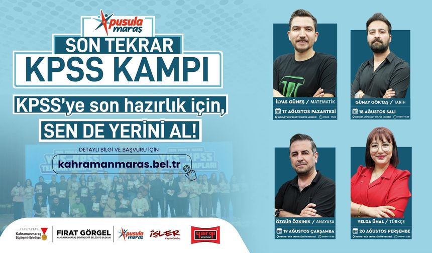 Kahramanmaraş'ta KPSS adaylarına ücretsiz Son Tekrat Kampı