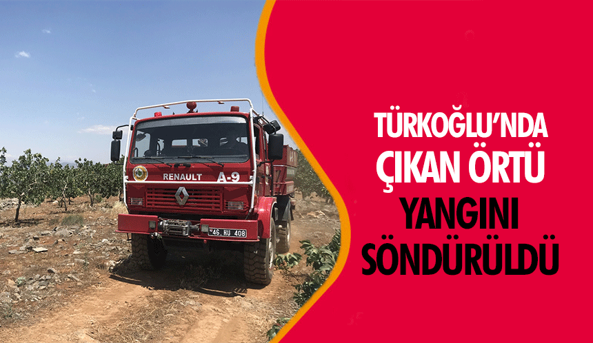 Türkoğlu’nda çıkan örtü yangını söndürüldü