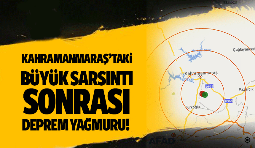 Kahramanmaraş’taki büyük sarsıntı sonrası deprem yağmuru!