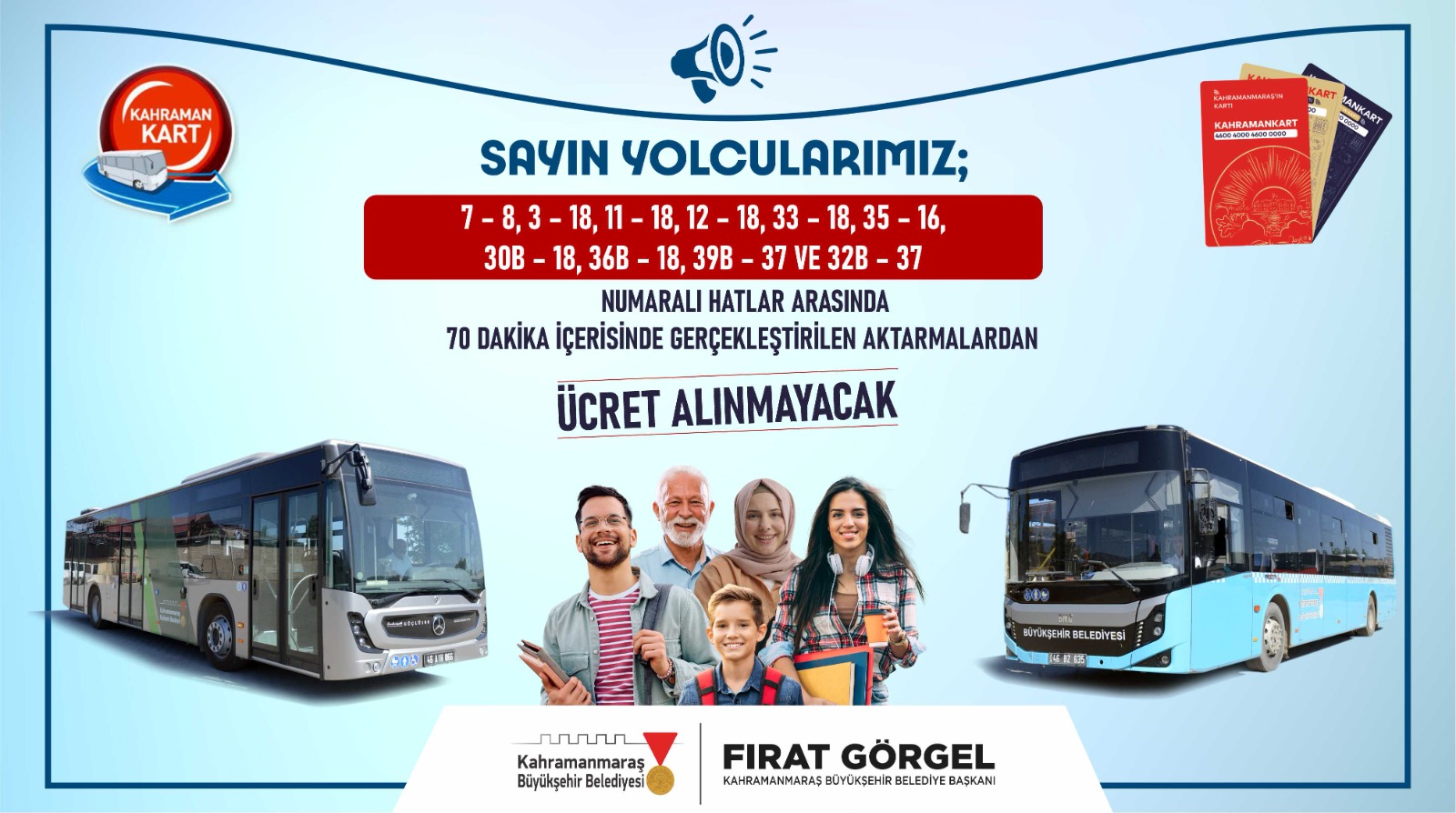 Büyükşehir’den Ücretsiz Aktarma