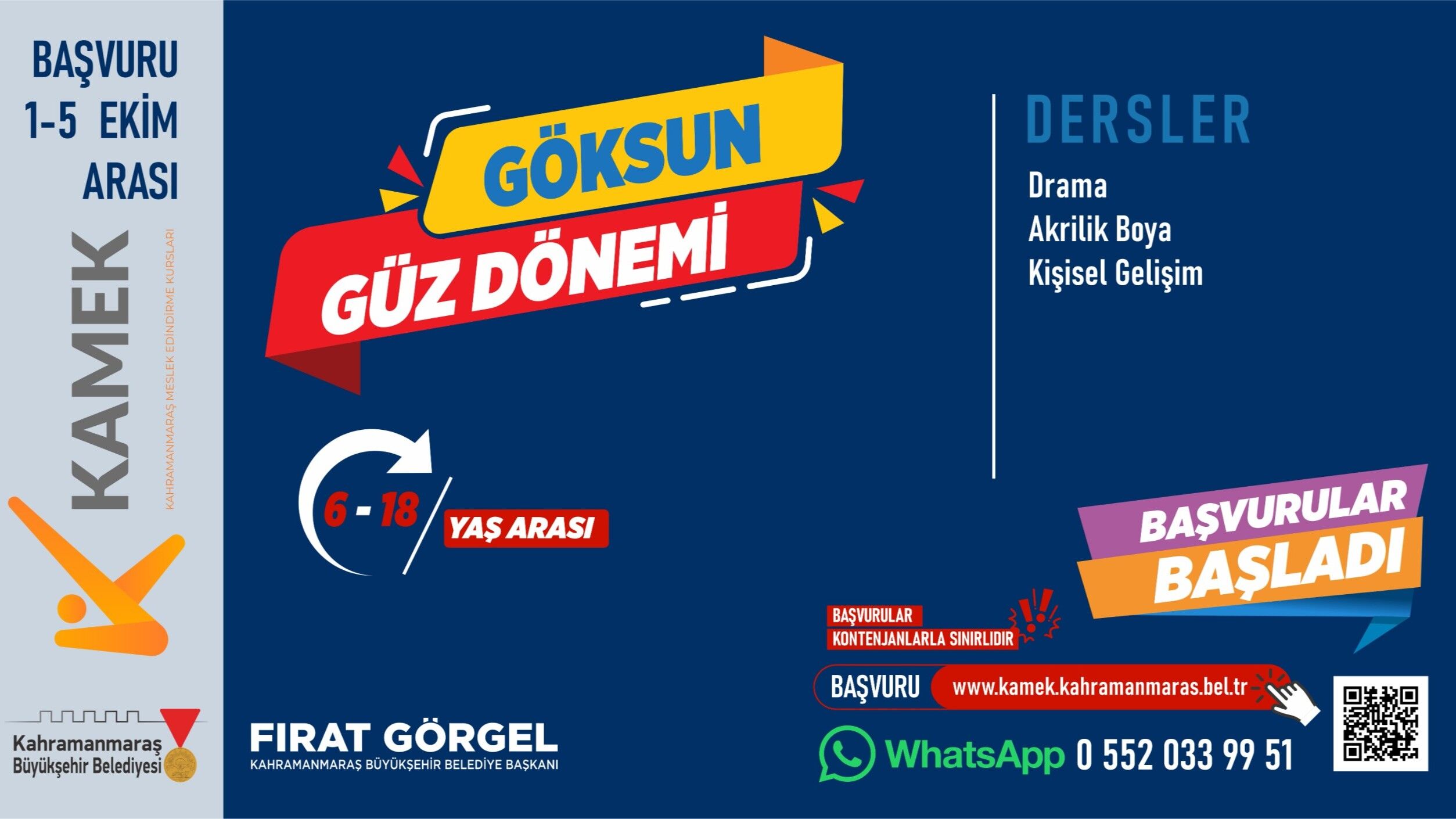 KAMEK ile Her İlçede Eğitim; Türkoğlu ve Göksun’da Kurs Kayıtları Başladı