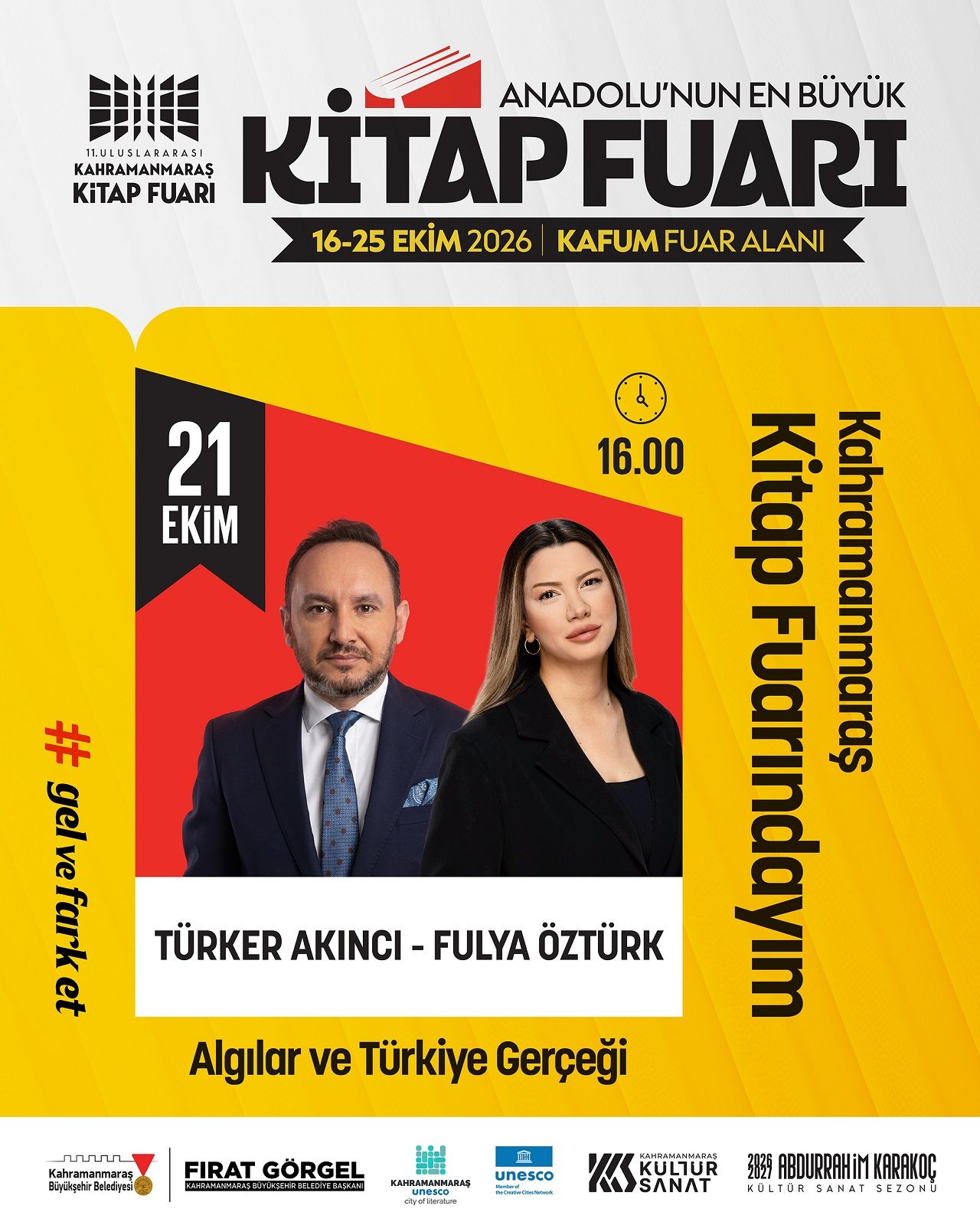 Fulya Öztürk ve Türker Akıncı Anadolu’nun En Büyük Kitap Fuarında Konuşacak